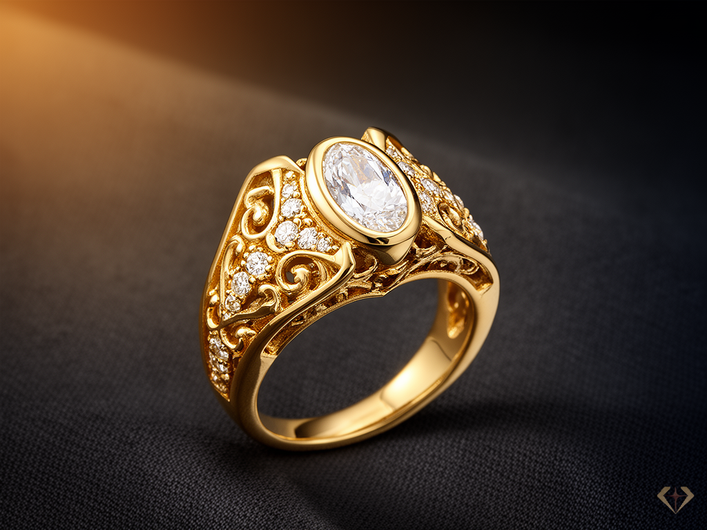 White diamond scroll ring by Nate Savard